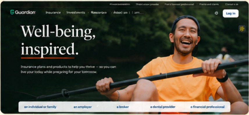 Guardian “Well-being, inspired” campaign page