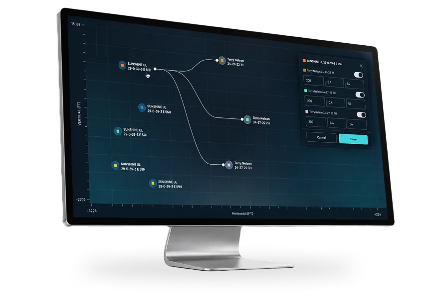 Frac Console well plan on a desktop monitor